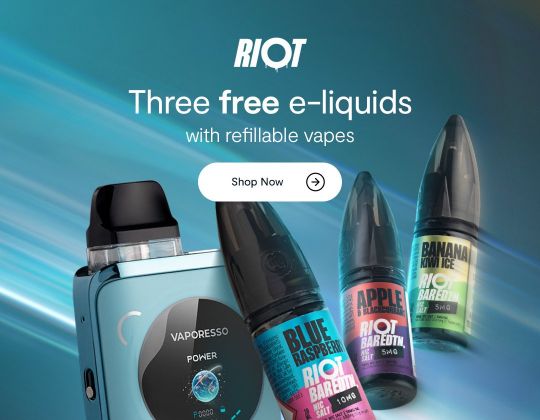 Three Free RIOT E-liquids