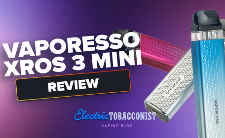Vaporesso XROS 3 Mini blog thumbnail featuring three different coloured devices