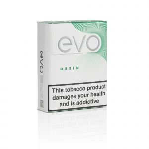 A closed pack of Ploom EVO Green sticks