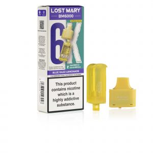 Lost Mary BM6000 Blue Razz Lemonade pod & box
