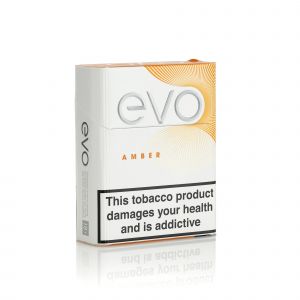 A closed pack of Ploom EVO Amber sticks