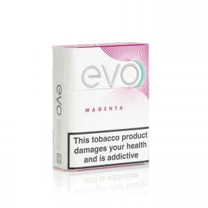 A closed pack of Ploom EVO Magenta sticks