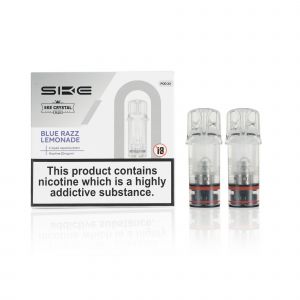 SKE Crystal Plus E-Liquid Pods and box Blue Razz Lemonade