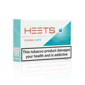 A closed pack of HEETS Sienna Caps sticks