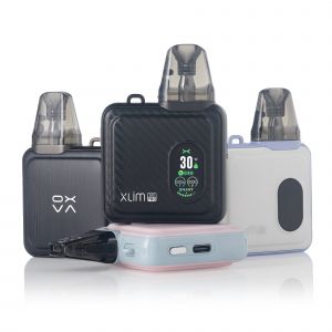 OXVA Xlim SQ Pro Kit in a collection including four different colours; Gunmetal Wood, Black Carbon, Pastel Pink, Mauve White