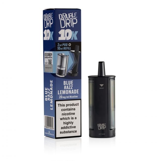 Double Drip 10K Blue Razz Lemonade pod & box