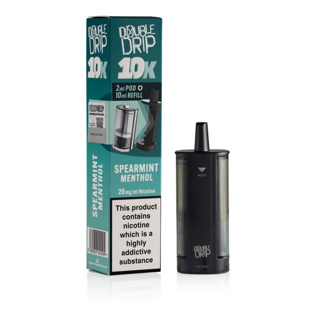 Double Drip 10K Spearmint Menthol pod & box