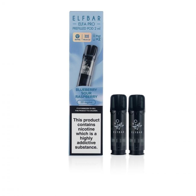 ELFA PRO Blueberry Sour Raspberry Box and Pods