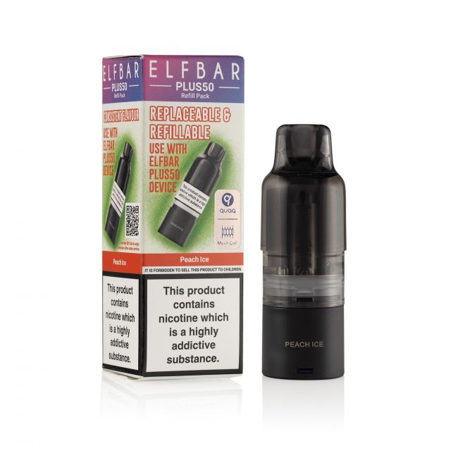 ELFBar-Plus50-Peach Ice Pod & box