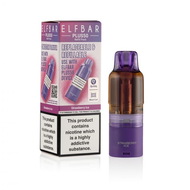 ELFBar-Plus50-Strawberry Ice Pod & box