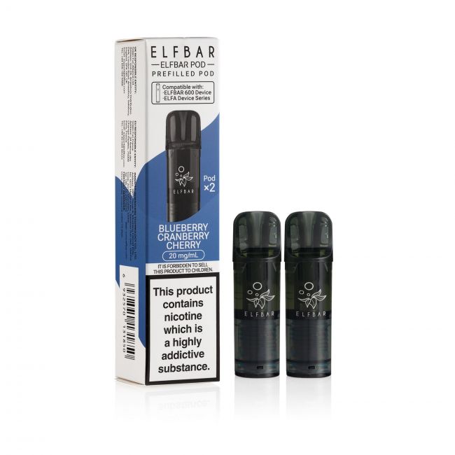Elf Bar 600 Blueberry Cranberry Cherry Pods & box