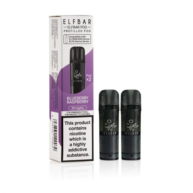 Elf Bar 600 Blueberry Raspberry Pods & box