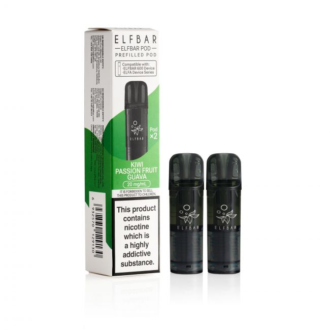 Elf Bar 600 Kiwi Passion Fruit Guava Pods & box