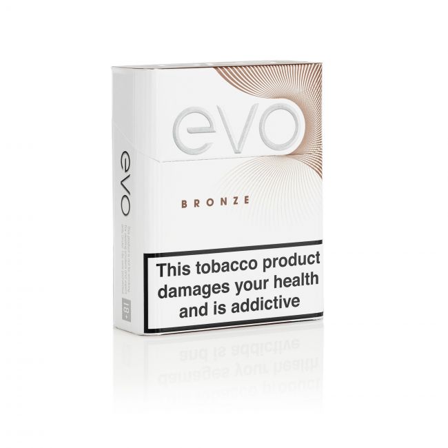 A closed pack of Ploom EVO Bronze sticks