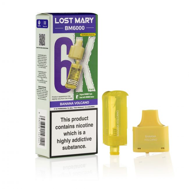 Lost Mary BM6000 Banana Volcano pod & box
