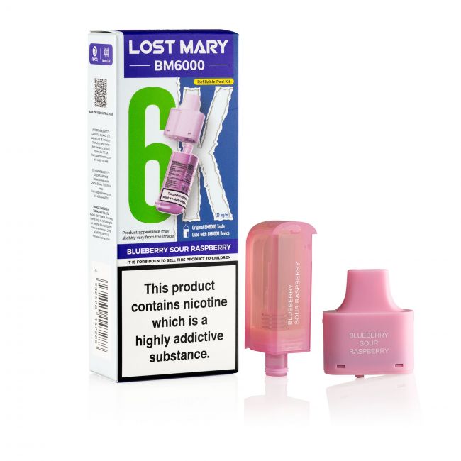 Lost Mary BM6000 Blueberry Sour Raspberry Pod & Box