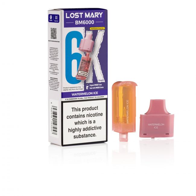 Lost Mary BM6000 Watermelon Ice pod & box