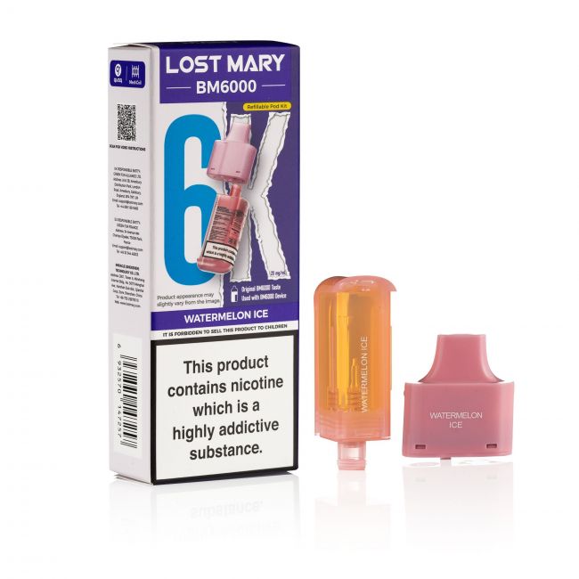 Lost Mary BM6000 Watermelon Ice pod & box
