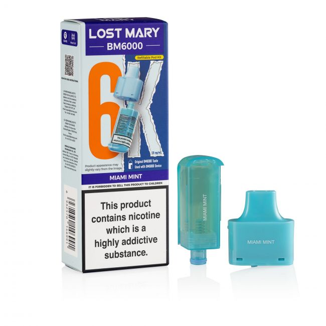 Lost Mary BM6000 Miami Mint Box and pod