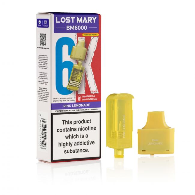 Lost Mary BM6000 Pink Lemonade pod & box