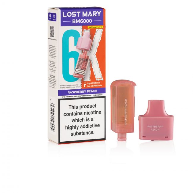 Lost Mary BM6000 Raspberry Peach Box and pods