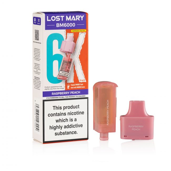 Lost Mary BM6000 Raspberry Peach Box and pods
