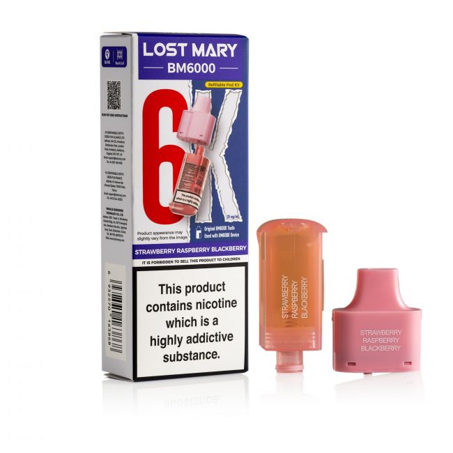 Lost Mary BM6000 Strawberry Raspberry Blackberry box & pod