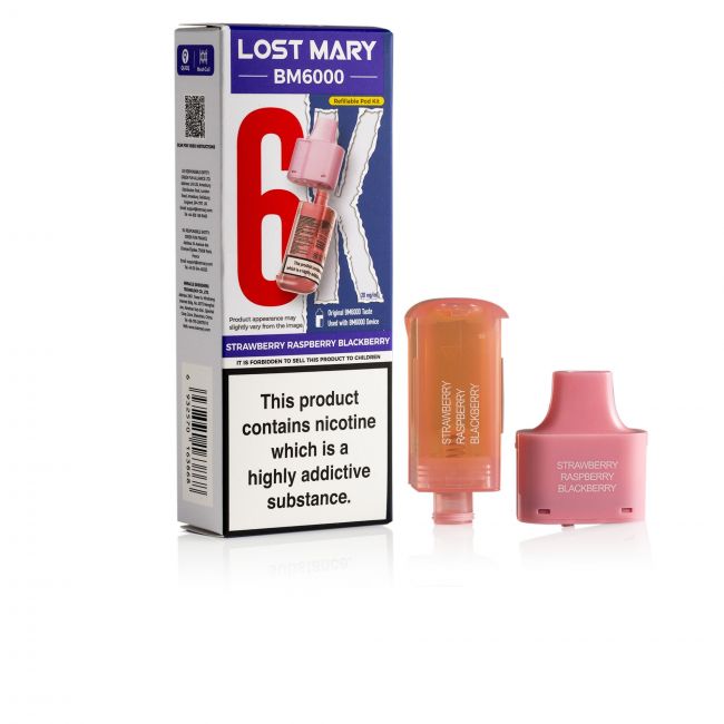 Lost Mary BM6000 Strawberry Raspberry Blackberry box & pod