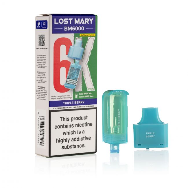 Lost Mary BM6000 Triple Berry pod & box