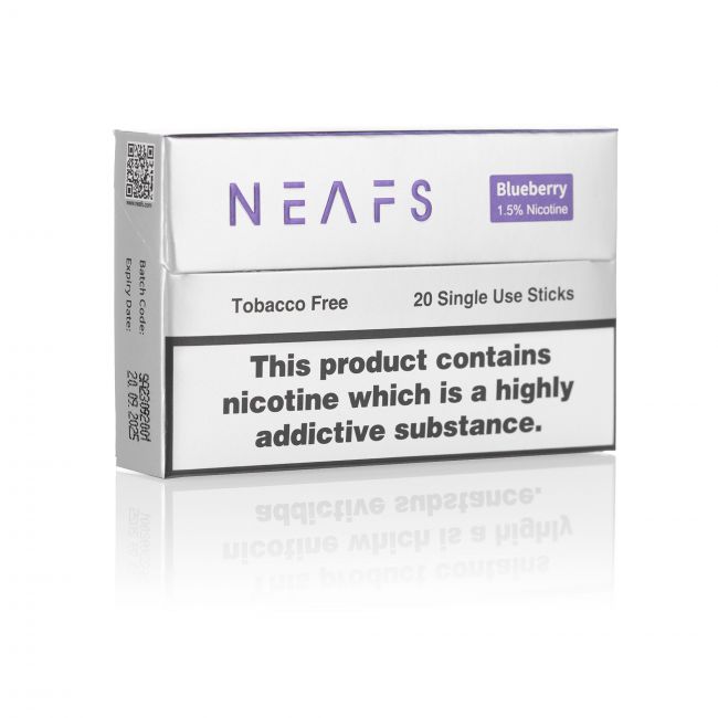 A closed pack of NEAFS Blueberry sticks