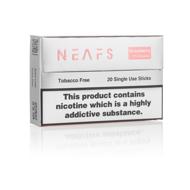 A closed pack of NEAFS Strawberry sticks