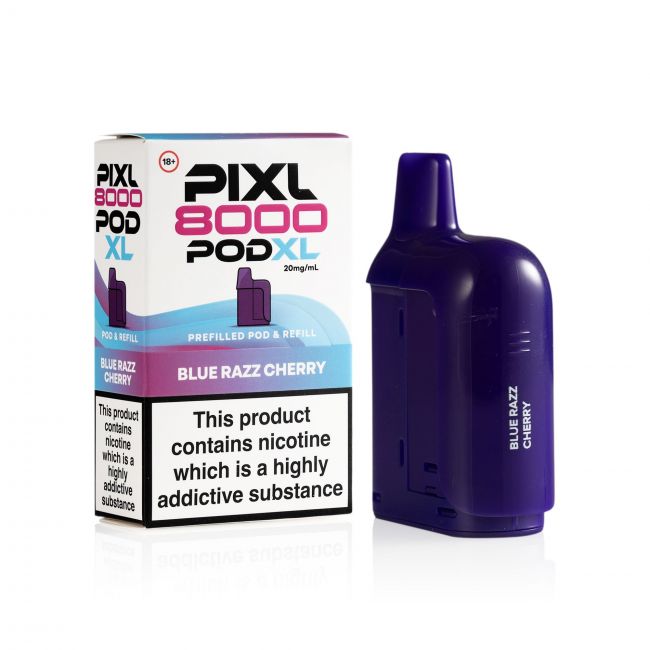 Pixl 8000 Blue Razz Cherry pod and box