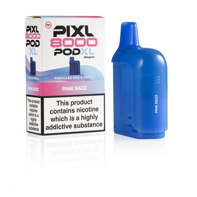 Pixl 8000 Pink Razz pod and box