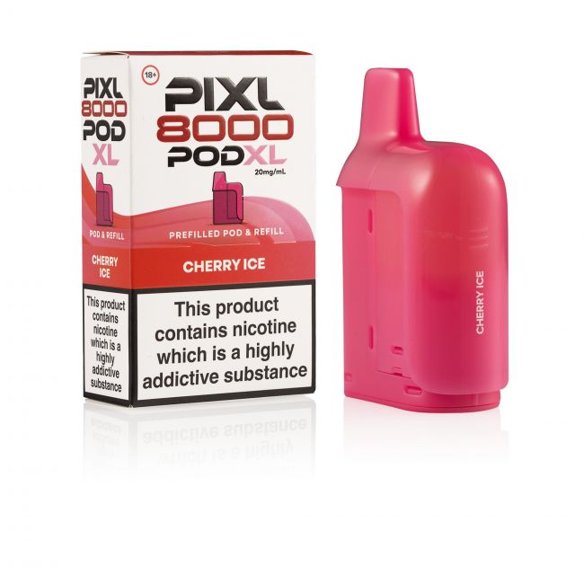 Pixl 8000 Cherry Ice pod and box