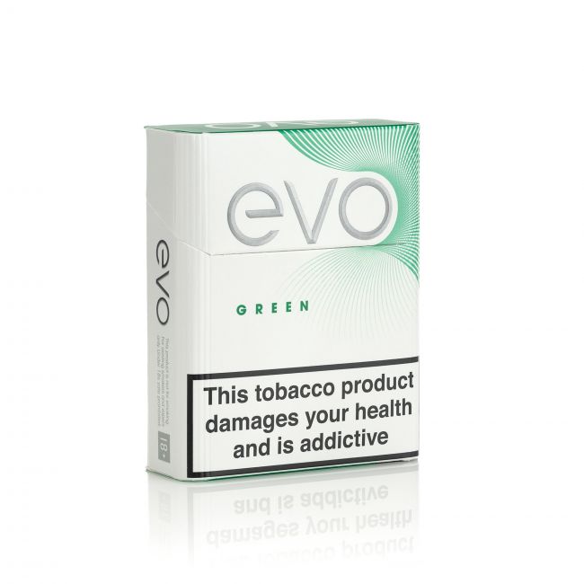 A closed pack of Ploom EVO Green sticks