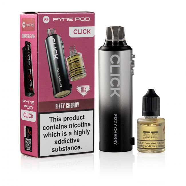 Pyne Pod Click refill Fizzy Cherry & box
