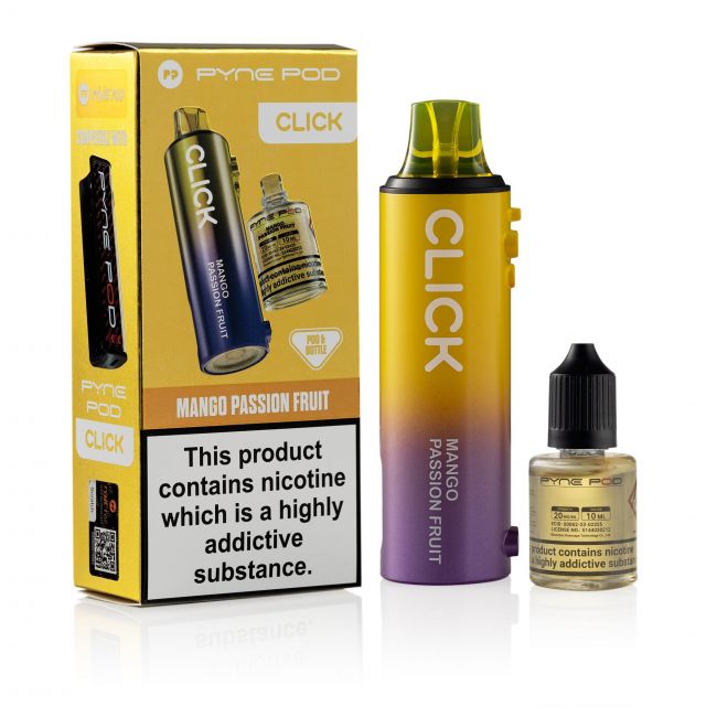 Pyne Pod Click refill Mango Passion Fruit & box