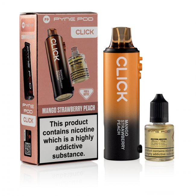 Pyne Pod Click refill Mango Strawberry Peach & box