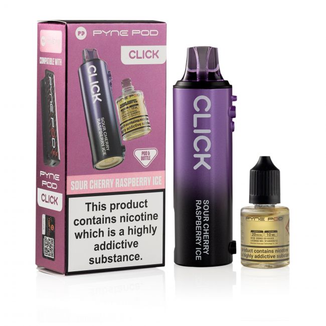 Pyne Pod Click refill Sour Cherry Raspberry Ice & box