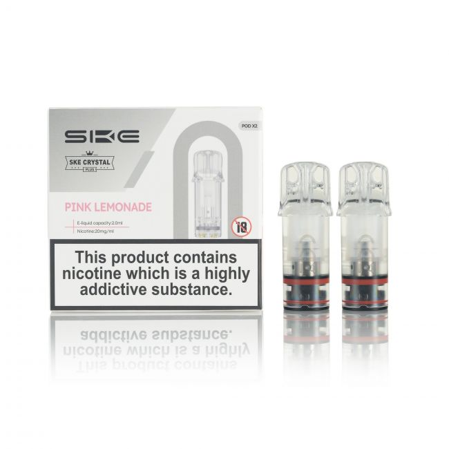 SKE Crystal Plus E-Liquid Pods and box Pink Lemonade