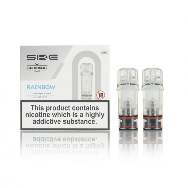 SKE Crystal Plus E-Liquid Pods and box Rainbow