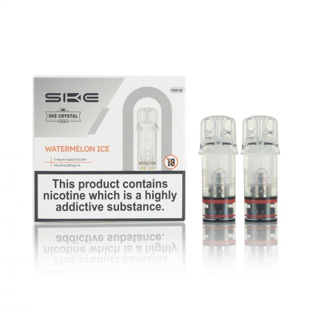 SKE Crystal Plus E-Liquid Pods and box Watermelon Ice
