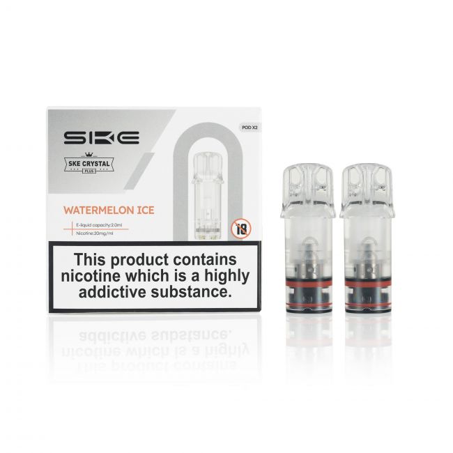 SKE Crystal Plus E-Liquid Pods and box Watermelon Ice