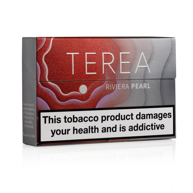 A closed pack of IQOS TEREA Riviera Pearl