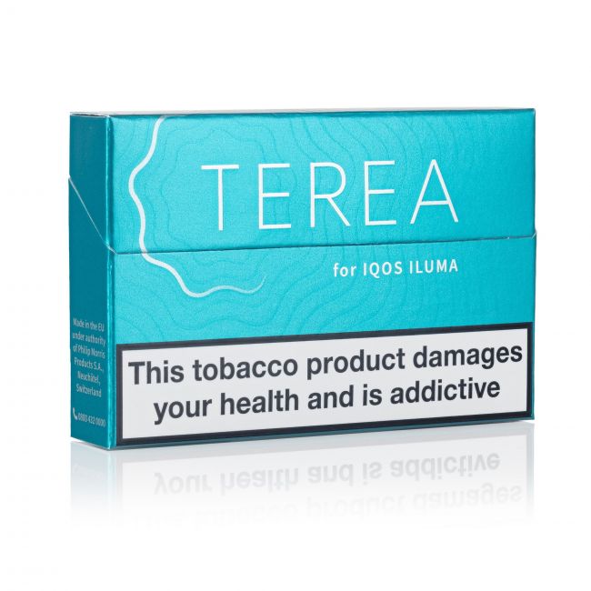 A closed pack of IQOS Terea Turquiose sticks