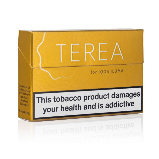A closed pack of Terea Yellow Sticks