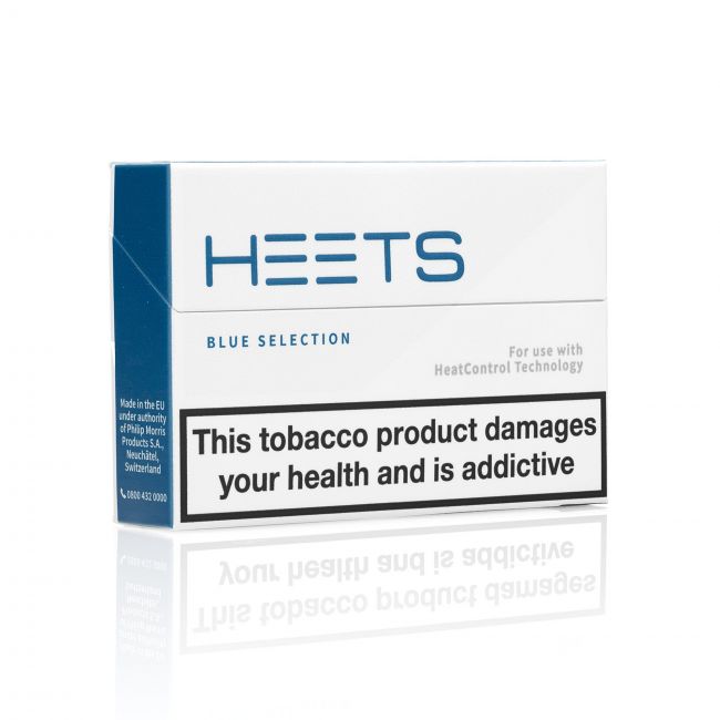 A closed pack of HEETS Blue sticks