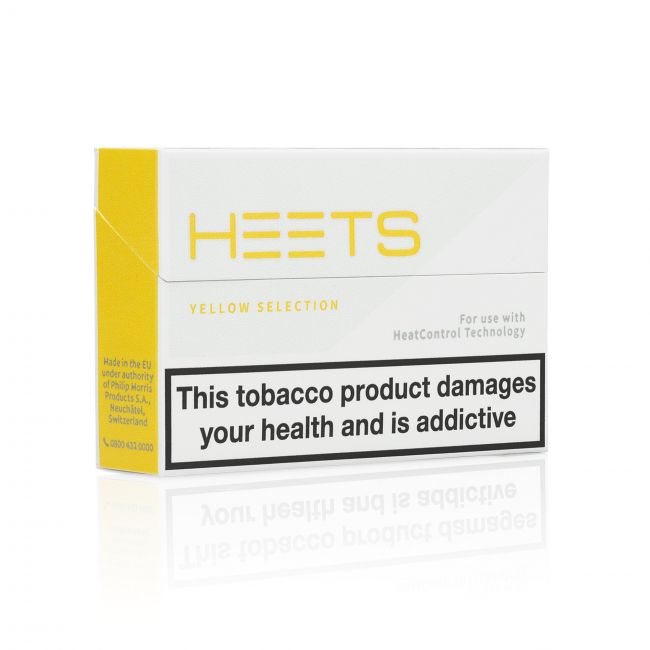 A closed pack of HEETS Yellow sticks