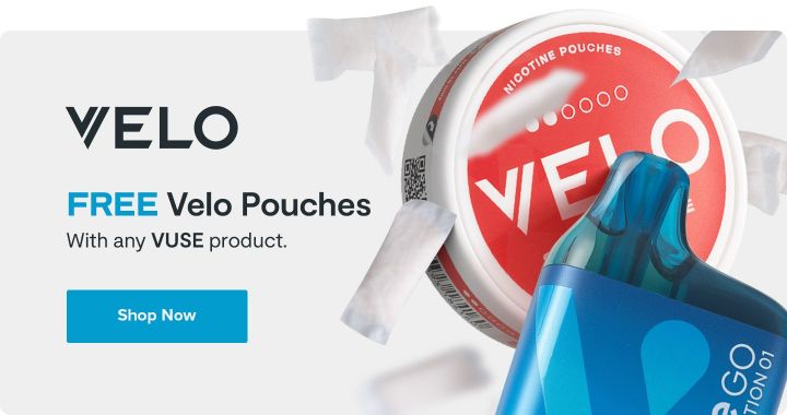 Free Pack of VELO Nic Pouches with any vuse product