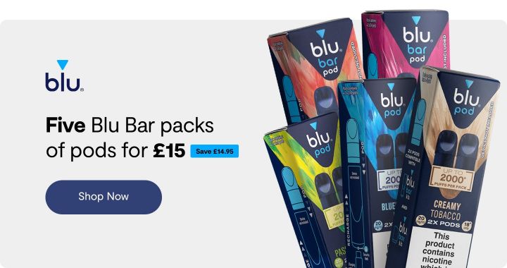 Blu Bar Pod Offer: 5 Packs for £15